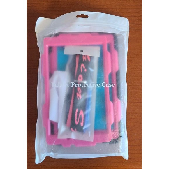 Fashion Defense Case iPad Shock Proof 8.5” Case Pink Black. Shoulder Strap - Picture 4 of 4